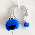 3D Silicone Case Cover for Apple Charger 18-20W with Spiral Cable Blue Bird - Ktusu