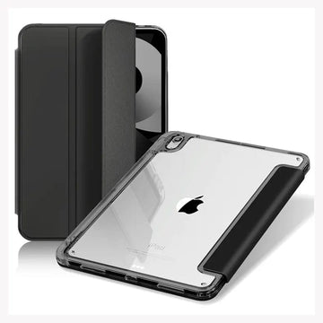 Leather Texture with Soft TPU Slim Stand Back Case for iPad iPad 10.9 (10th gen) / Black - Ktusu