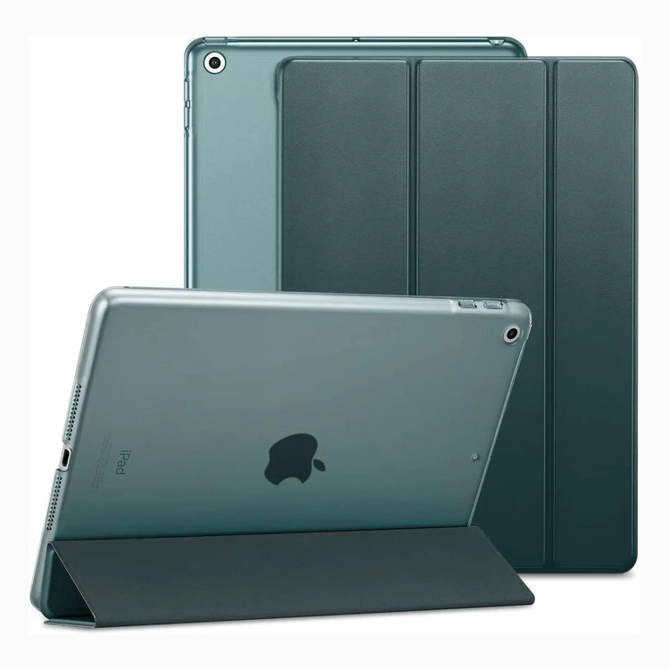 Smart Trifold Hard Matte Back Flip Stand Back Case for iPad iPad 7 | 8 | 9 gen 10.2inch / Green - Ktusu