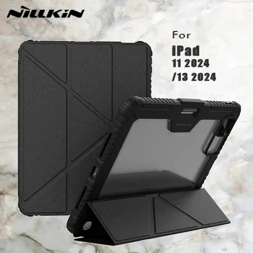 Nillkin Multi Angle Folding Leather Case With Pencil Holder for iPad iPad Pro 11 2024 / Black - Ktusu