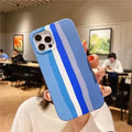 Rainbow Color Liquid Silicone Slim Soft Touch Phone Back Case for Apple iPhone iPhone 11 Pro Max / Blue - Ktusu