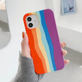 Rainbow Color Liquid Silicone Slim Soft Touch Phone Back Case for Apple iPhone iPhone 11 Pro Max / Red - Ktusu