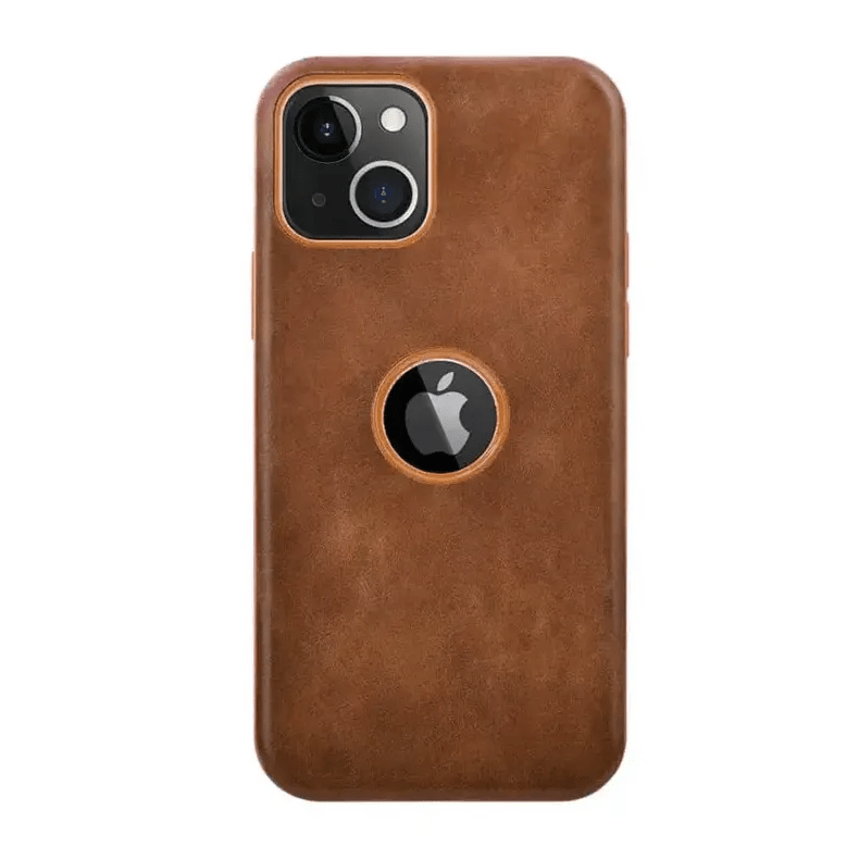 TPU Edges Glossy Keys Leather Texture Hard Phone Back Case for Apple iPhone iPhone 11 / Tan Brown - Ktusu