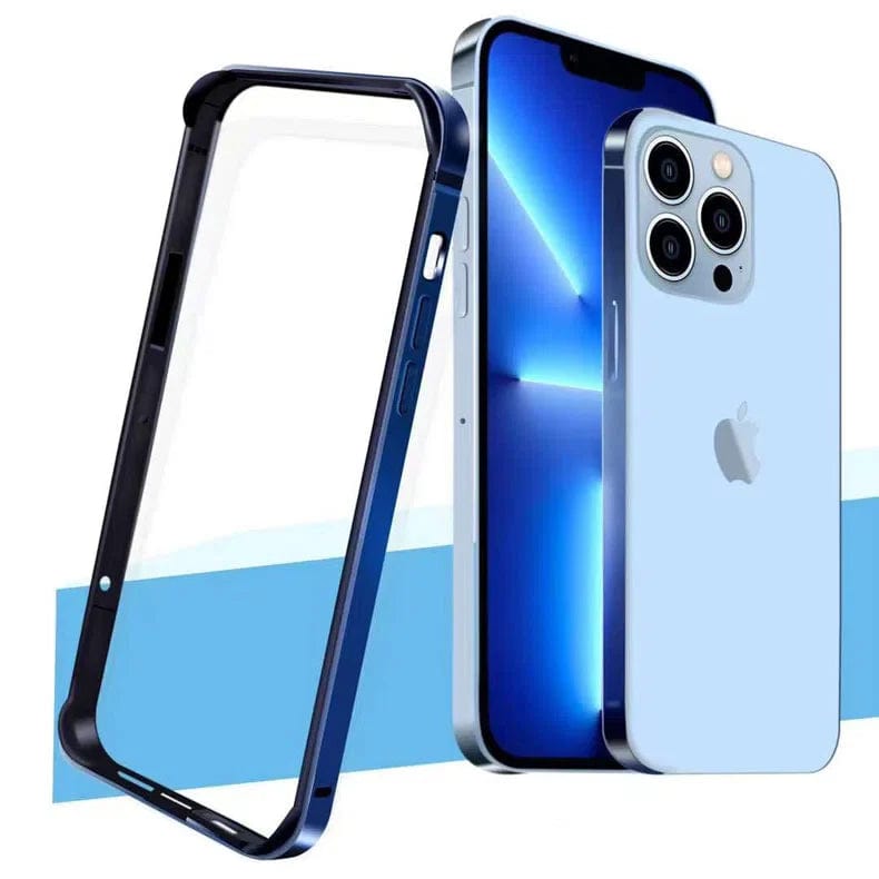 Metal reinforced aluminum bumper frame for Apple iPhone iPhone 12 Pro Max / Blue - Ktusu