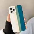 Rainbow Color Liquid Silicone Slim Soft Touch Phone Back Case for Apple iPhone iPhone 12 Pro Max / Green - Ktusu