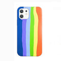 Rainbow Color Liquid Silicone Slim Soft Touch Phone Back Case for Apple iPhone iPhone 12 Pro Max / Multicolor - Ktusu