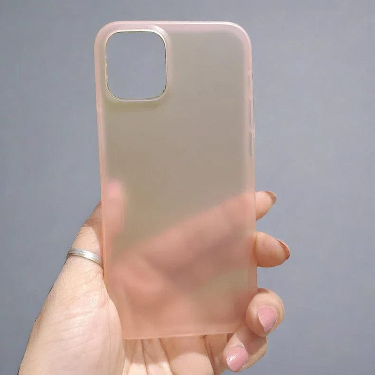 0.4mm Frosted Slim Matte Paper Phone Back Case for Apple iPhone iPhone 12 Pro Max / Pink - Ktusu