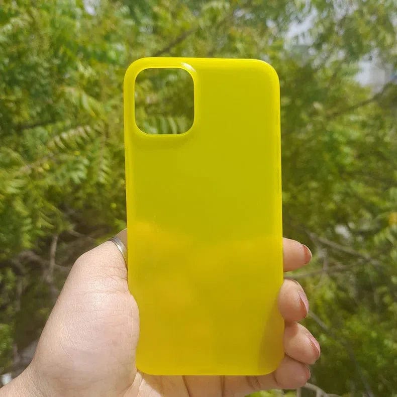 0.4mm Frosted Slim Matte Paper Phone Back Case for Apple iPhone iPhone 12 Pro Max / Yellow - Ktusu