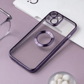 Silicone Soft transparent Lens Protection Chrome Phone Back Case for Apple iPhone iPhone 13 / Deep Purple - Ktusu