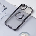 Silicone Soft transparent Lens Protection Chrome Phone Back Case for Apple iPhone iPhone 13 Pro Max / Black - Ktusu