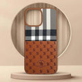 Santa Barbara Classic Plaid Series Phone Back Case for Apple iPhone iPhone 13 Pro Max / Brown - Ktusu