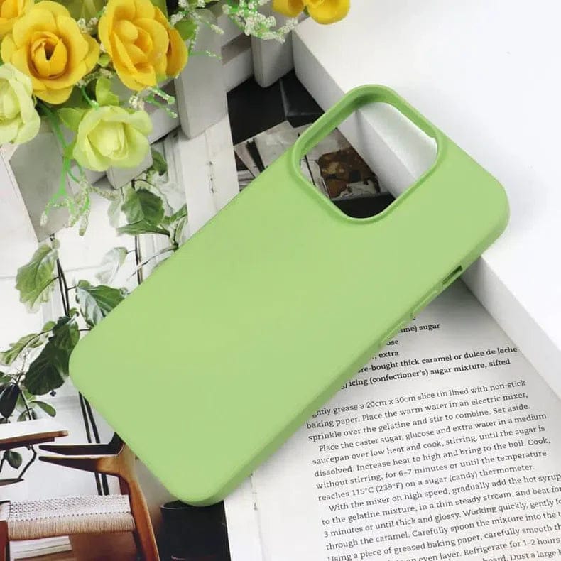 Soft TPU Inner Cloth Phone Back Case for Apple iPhone iPhone 13 Pro Max / Lime Green - Ktusu