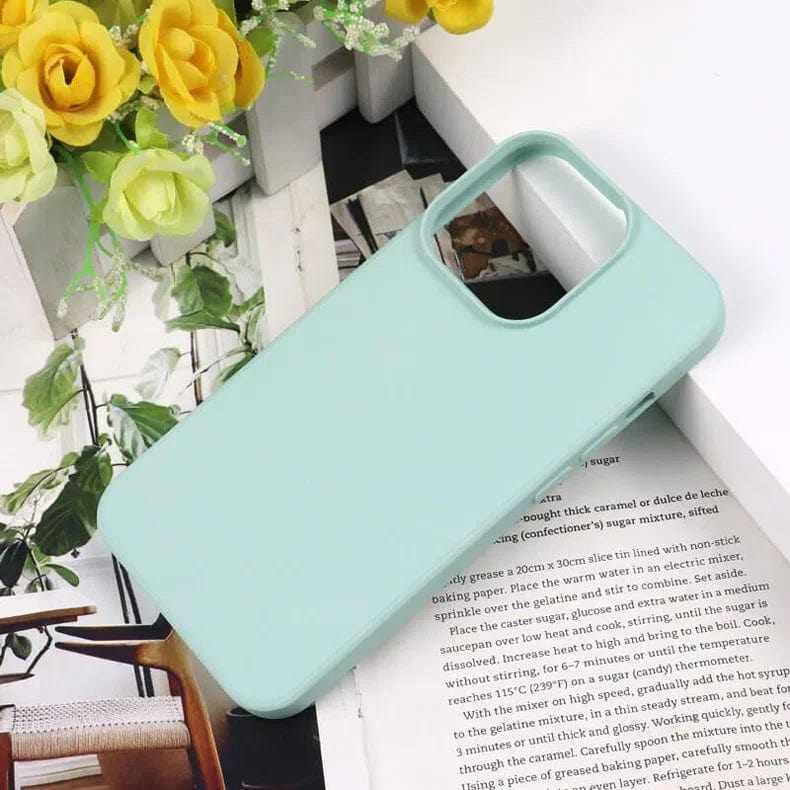 Soft TPU Inner Cloth Phone Back Case for Apple iPhone iPhone 13 Pro Max / Mint Green - Ktusu