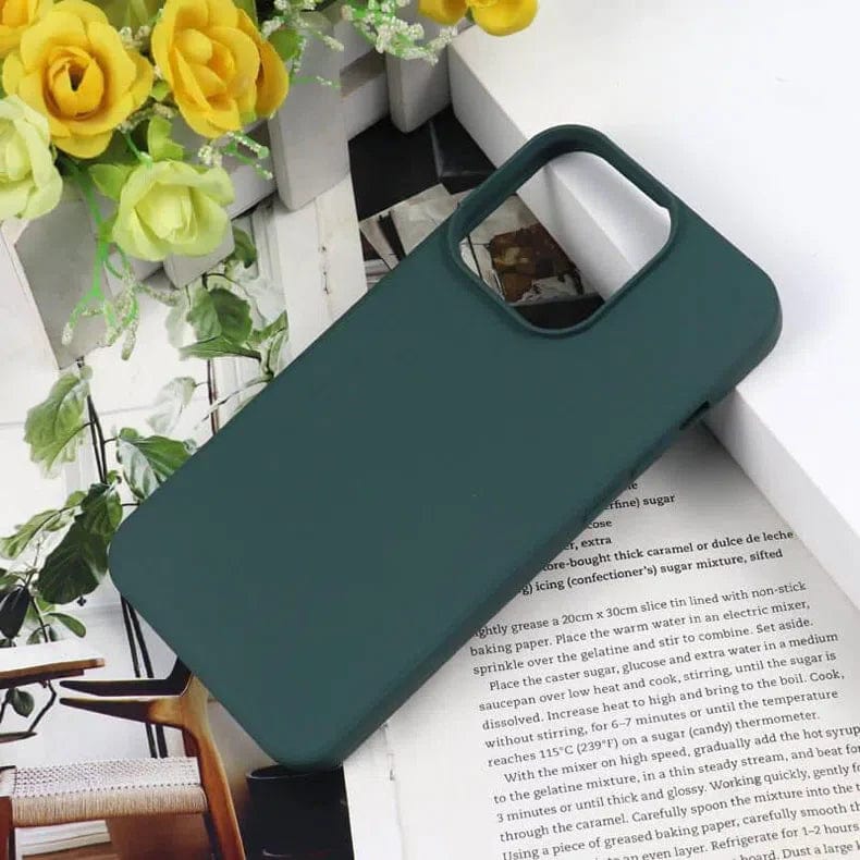 Soft TPU Inner Cloth Phone Back Case for Apple iPhone iPhone 13 Pro Max / Oracle Green - Ktusu