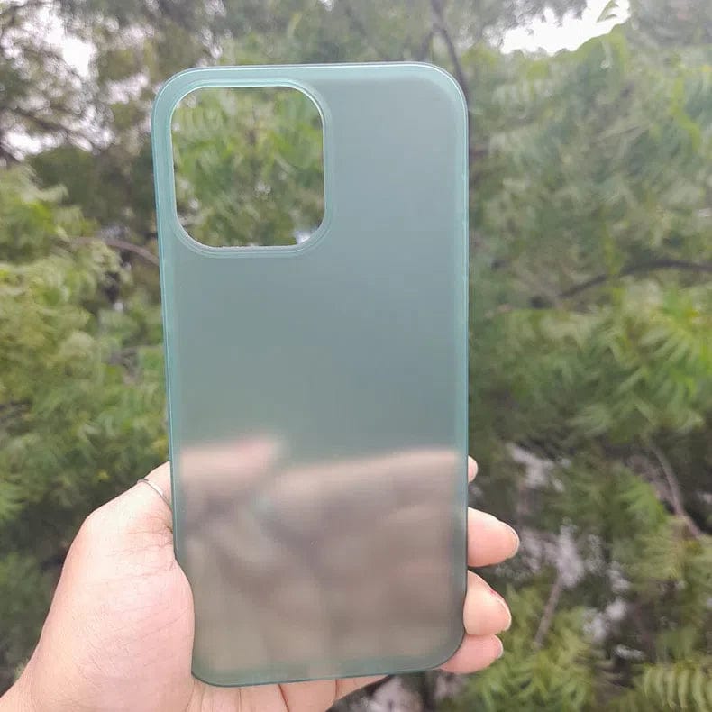 0.4mm Frosted Ultra-thin Slim Matte Paper Phone Back Case for Apple iPhone iPhone 14 / Forest Green - Ktusu