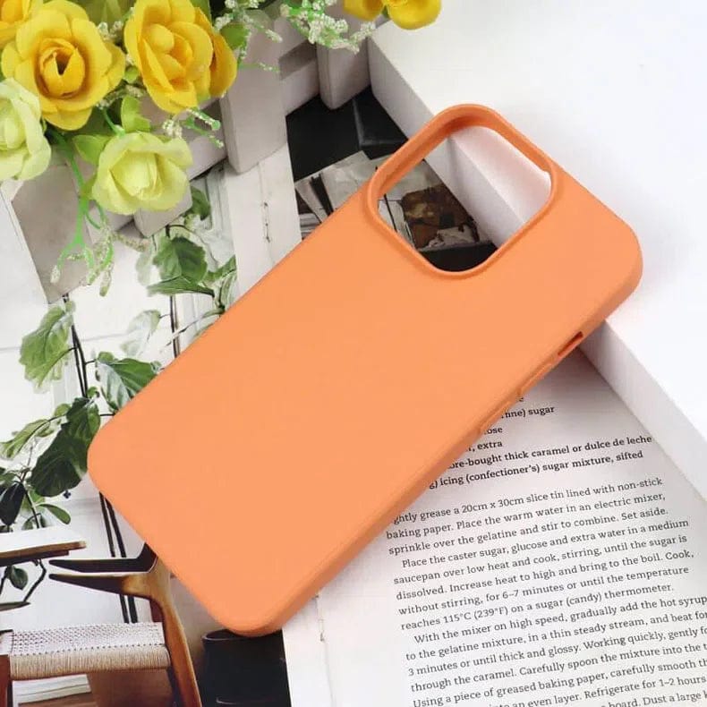 Soft TPU Inner Cloth Phone Back Case for Apple iPhone iPhone 14 / Orange - Ktusu