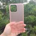 0.4mm Frosted Ultra-thin Slim Matte Paper Phone Back Case for Apple iPhone iPhone 14 / Pink - Ktusu