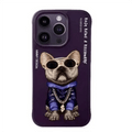 Nimmy 3D Embroided Hard Phone Back Case for Apple iPhone iPhone 14 Pro / Bull Dog Purple - Ktusu