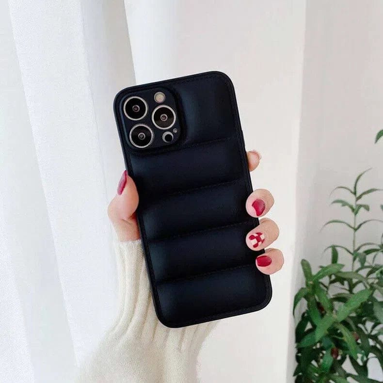 3D Puffer Pattern Soft TPU Silicone Phone Case for Apple iPhone iPhone 14 Pro Max / Black - Ktusu