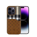 Santa Barbara Classic Plaid Series Phone Back Case for Apple iPhone iPhone 14 Pro Max / Brown - Ktusu