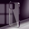 iShock Ultra Thin Transparent Shiny Metallic Looking Bumper Phone Back Case for Apple iPhone iPhone 14 Pro Max / Deep Purple - Ktusu