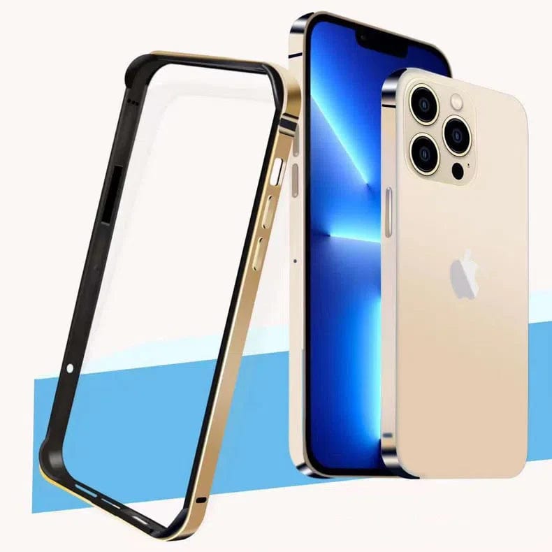 Metal reinforced aluminum bumper frame for Apple iPhone iPhone 14 Pro Max / Gold - Ktusu