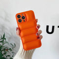 3D Puffer Pattern Soft TPU Silicone Phone Case for Apple iPhone iPhone 14 Pro Max / Orange - Ktusu