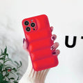 3D Puffer Pattern Soft TPU Silicone Phone Case for Apple iPhone iPhone 14 Pro Max / Red - Ktusu