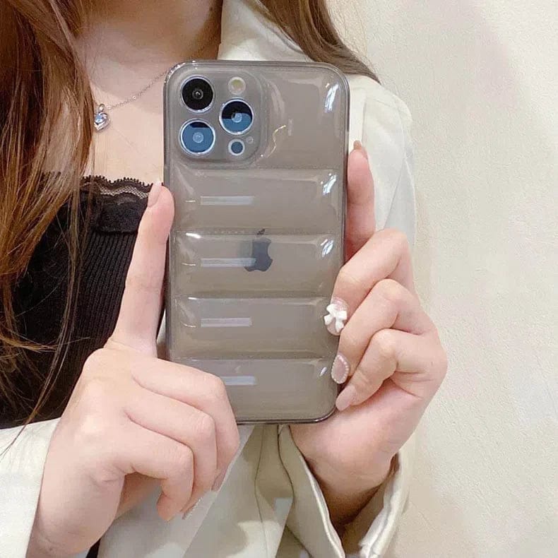 3D Puffer Pattern Soft TPU Silicone Phone Case for Apple iPhone iPhone 14 Pro Max / Translucent Smoke - Ktusu