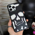 Hollow Skull Design Soft Phone Back Case for Apple iPhone iPhone 15 Pro Max / Black - Ktusu