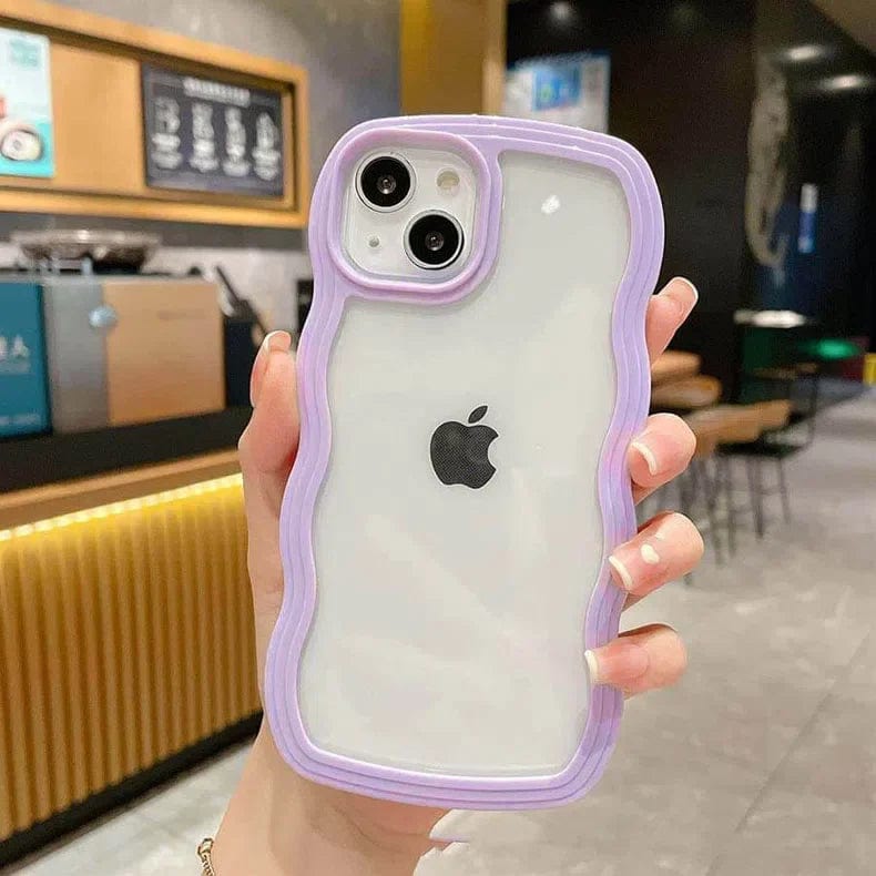 Wavy Edge Soft TPU Dual Layer Phone Back Case for Apple iPhone iPhone 15 Pro Max / Lavender - Ktusu