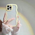 Wavy Edge Soft TPU Dual Layer Phone Back Case for Apple iPhone iPhone 15 Pro Max / Light Yellow - Ktusu