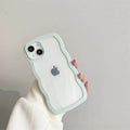 Wavy Edge Soft TPU Dual Layer Phone Back Case for Apple iPhone iPhone 15 Pro Max / Powder Blue - Ktusu