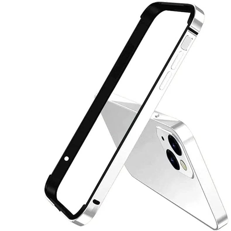 Metal reinforced aluminum bumper frame for Apple iPhone iPhone 15 Pro Max / Silver - Ktusu