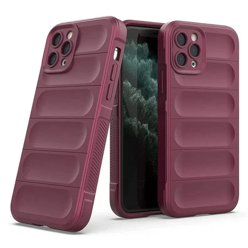 Matte Soft Flexible Silicone Phone Back Case for Apple iPhone iPhone 15 Pro Max / Wine Red - Ktusu