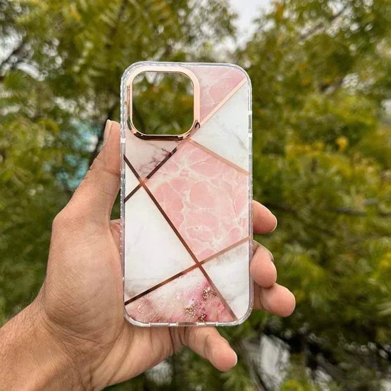 TPU Soft Edge Glossy Marble Texture Hard Phone Back Case for Apple iPhone iPhone 15 Pro Max / Without Kickstand - Ktusu