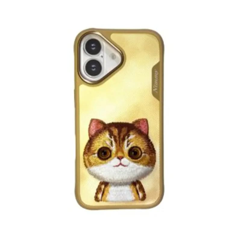 Nimmy 3D Embroided Hard Phone Back Case for Apple iPhone iPhone 16 / Big Eyes - Ktusu