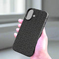 Interlocking Pattern Soft TPU Matte Phone Back Case for Apple iPhone iPhone 16 / Black - Ktusu