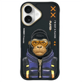 Nimmy 3D Embroided Hard Phone Back Case for Apple iPhone iPhone 16 / Gorilla - Ktusu