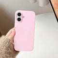 Liquid Silicone Microfiber Slim Soft Touch Phone Back Case for Apple iPhone 16 Seris iPhone 16 Plus / Baby Pink - Ktusu