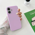 Liquid Silicone Microfiber Slim Soft Touch Phone Back Case for Apple iPhone 16 Seris iPhone 16 Plus / Lavender - Ktusu