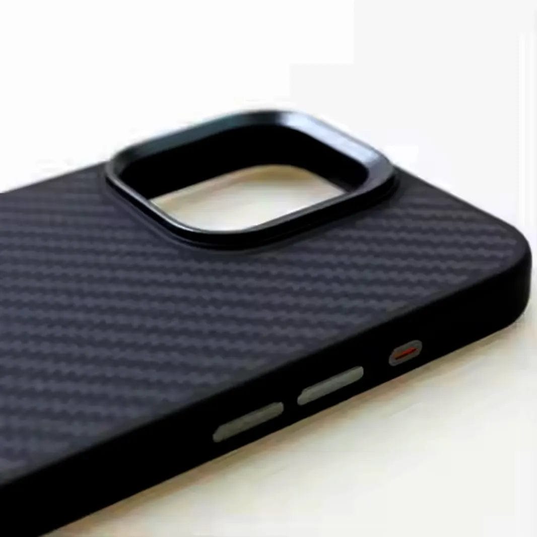 Real Aramid Carbon Fiber Magsafe TPU Edge Phone Case for Apple iPhone iPhone 16 Pro Max / black - Ktusu