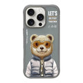 Nimmy 3D Embroided Hard Phone Back Case for Apple iPhone iPhone 16 Pro Max / Grey Bear - Ktusu