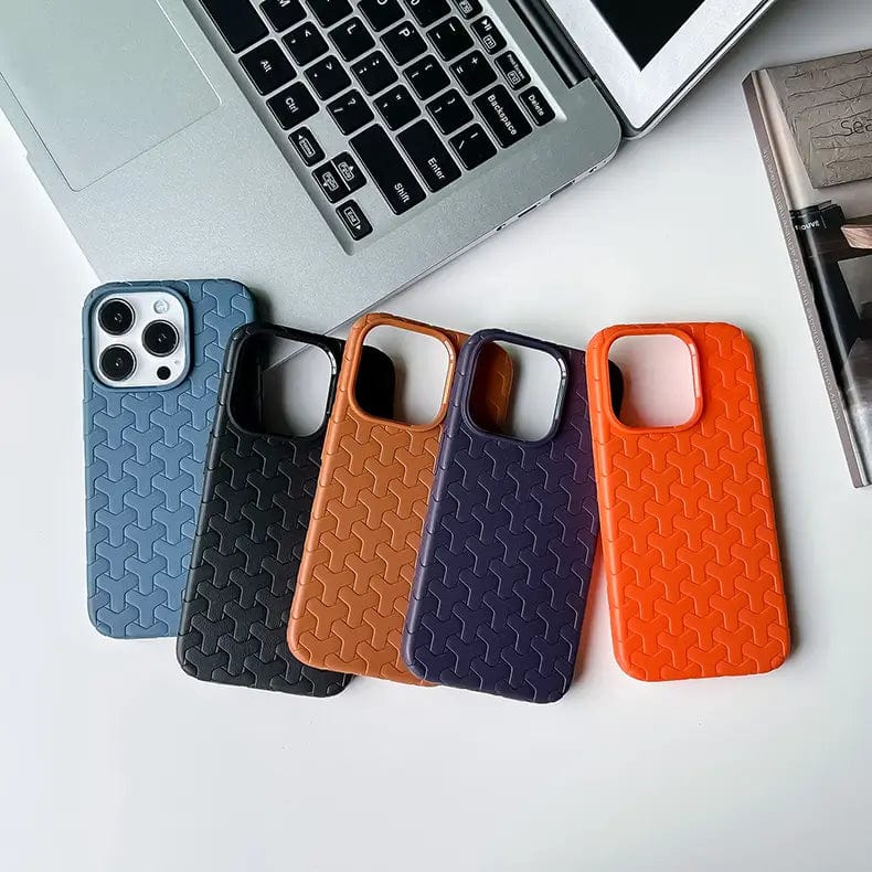 Interlocking Pattern Soft TPU Matte Phone Back Case for Apple iPhone - Ktusu