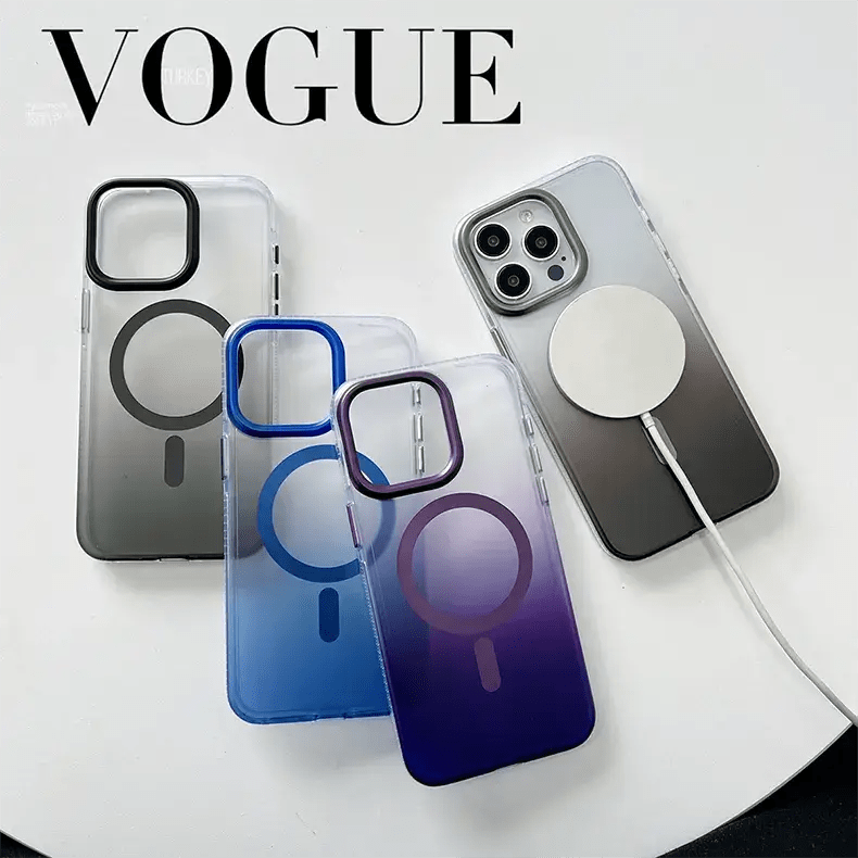 Gradient Color Frosted Magnetic Magsafe Hard Phone Back Case for Apple iPhone - Ktusu