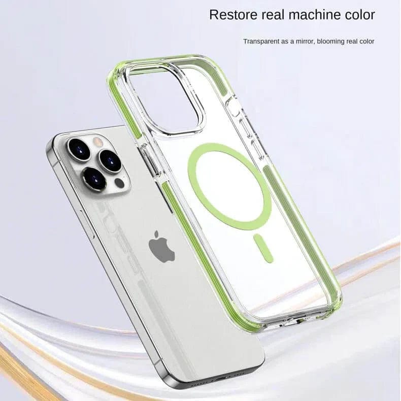 TPU + PC Magnetic MagSafe Transparent Hard Phone Back Case for Apple iPhone - Ktusu