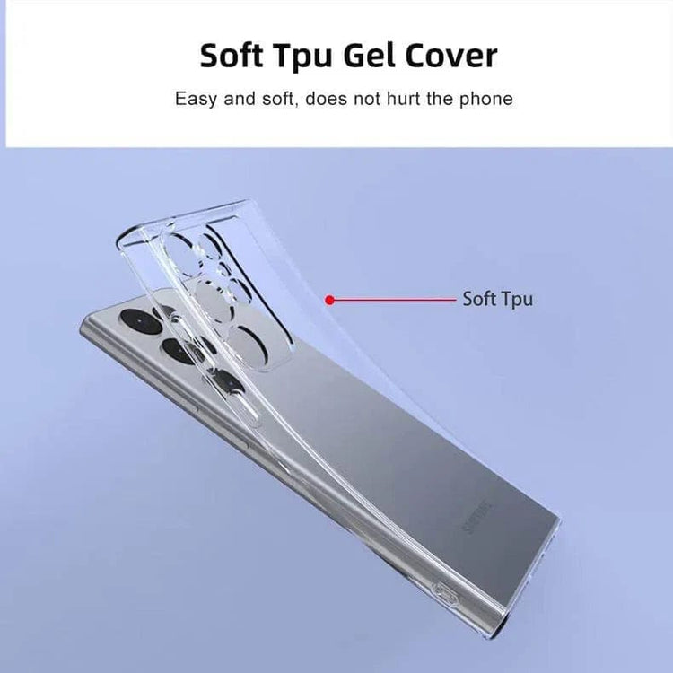 TPU Soft Clear Transparent Phone Back Case for Samsung Galaxy Samsung S23 Ultra / Transparent - Ktusu