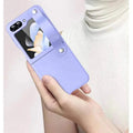 PU Leather Hand Strap Matte Hard Phone Back Case for Samsung Galaxy Z Flip - Ktusu