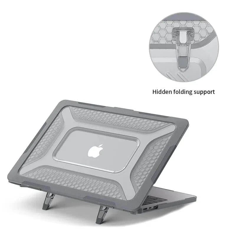 Honeycomb Heavy Duty Fold Kickstand with TPU Bumper Hard Case for MacBook - Ktusu