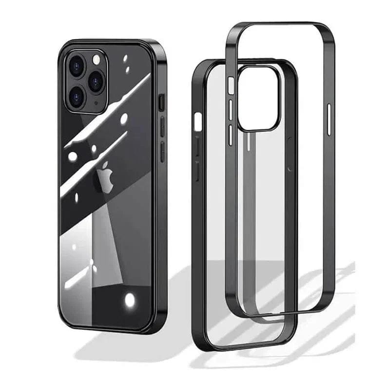 Square Electroplated Transparent Hard Phone Back Case for Apple iPhone - Ktusu